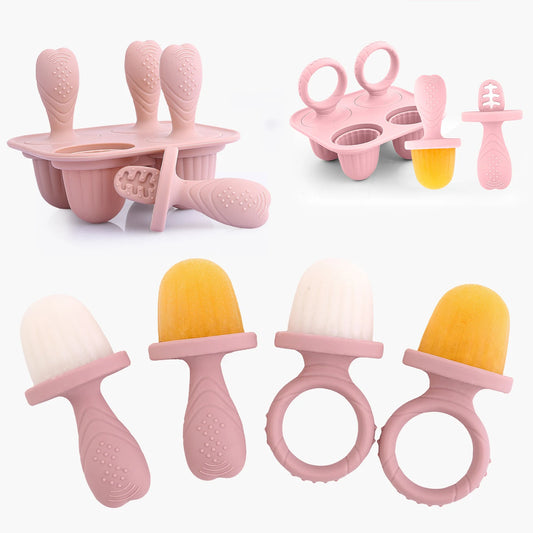 Baby Silicone Mold Set,Teething Teether,Perfect for Freezing Breast Milk, Formula & Smoothies - Essential Baby Feeding Accessory
