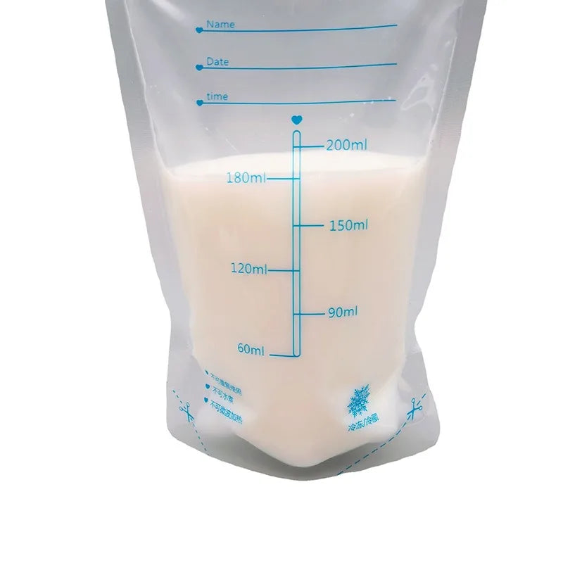 30Pcs 200ml Milk Freezer Bags Mother Milk Baby Food Breast Milk Bag BPA Free Baby Safe Feeding Bag Feeding Breast Pump Save Part