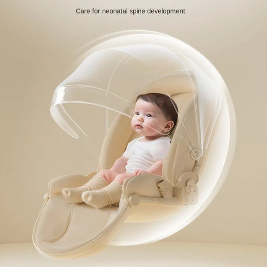 Baby stroller Leather Egg-shaped Spine-Protective Cockpit High Landscape Lightweight Folding Two-way Push Four-wheel Suspension