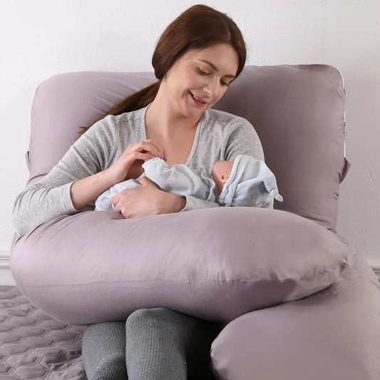 High Quality Detachable and Washable U Shaped Pregnancy Pillow Side Sleeping Back Pain Relief Maternity Body Pillow