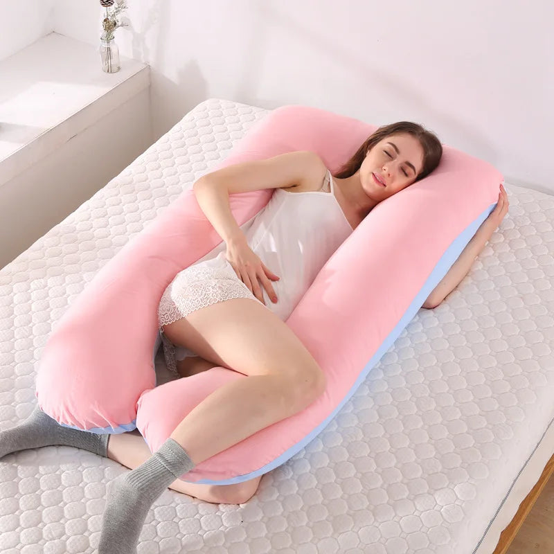 High Quality Detachable and Washable U Shaped Pregnancy Pillow Side Sleeping Back Pain Relief Maternity Body Pillow