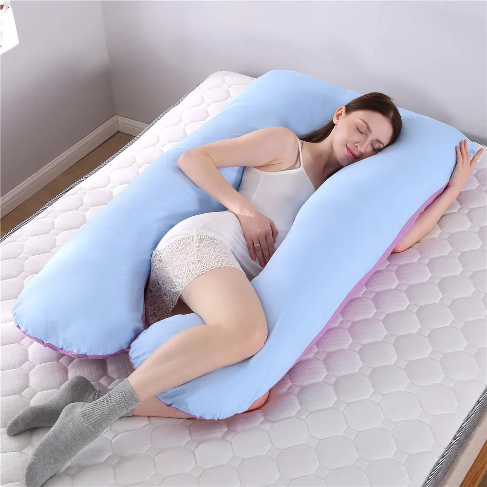 High Quality Detachable and Washable U Shaped Pregnancy Pillow Side Sleeping Back Pain Relief Maternity Body Pillow