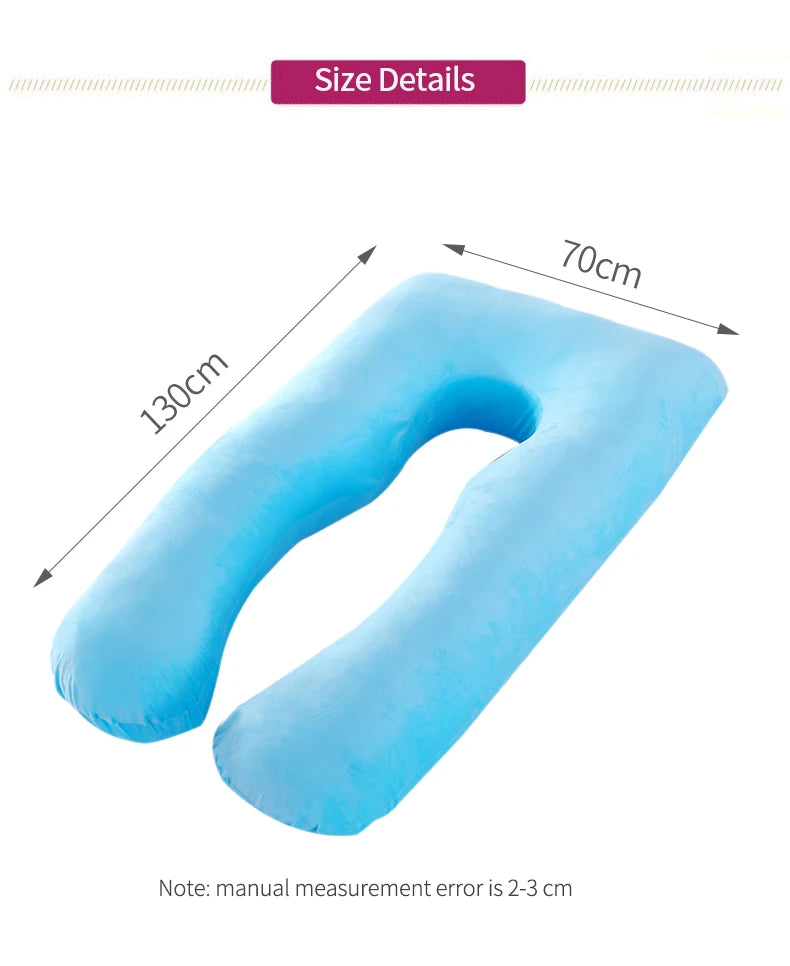 High Quality Detachable and Washable U Shaped Pregnancy Pillow Side Sleeping Back Pain Relief Maternity Body Pillow