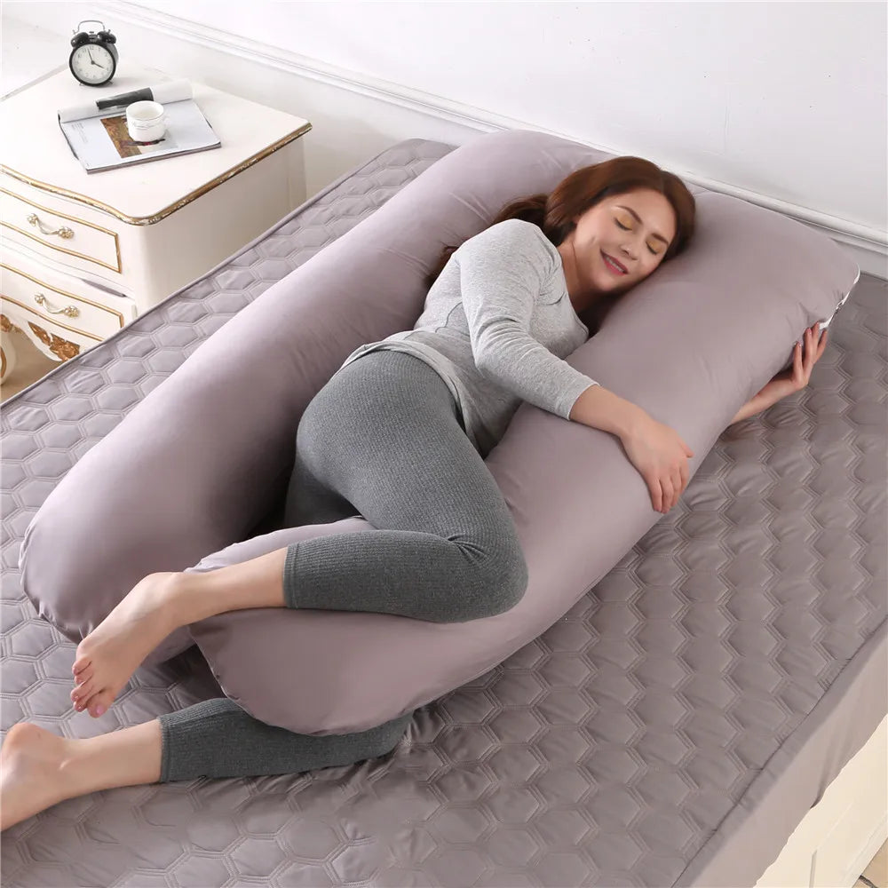 High Quality Detachable and Washable U Shaped Pregnancy Pillow Side Sleeping Back Pain Relief Maternity Body Pillow