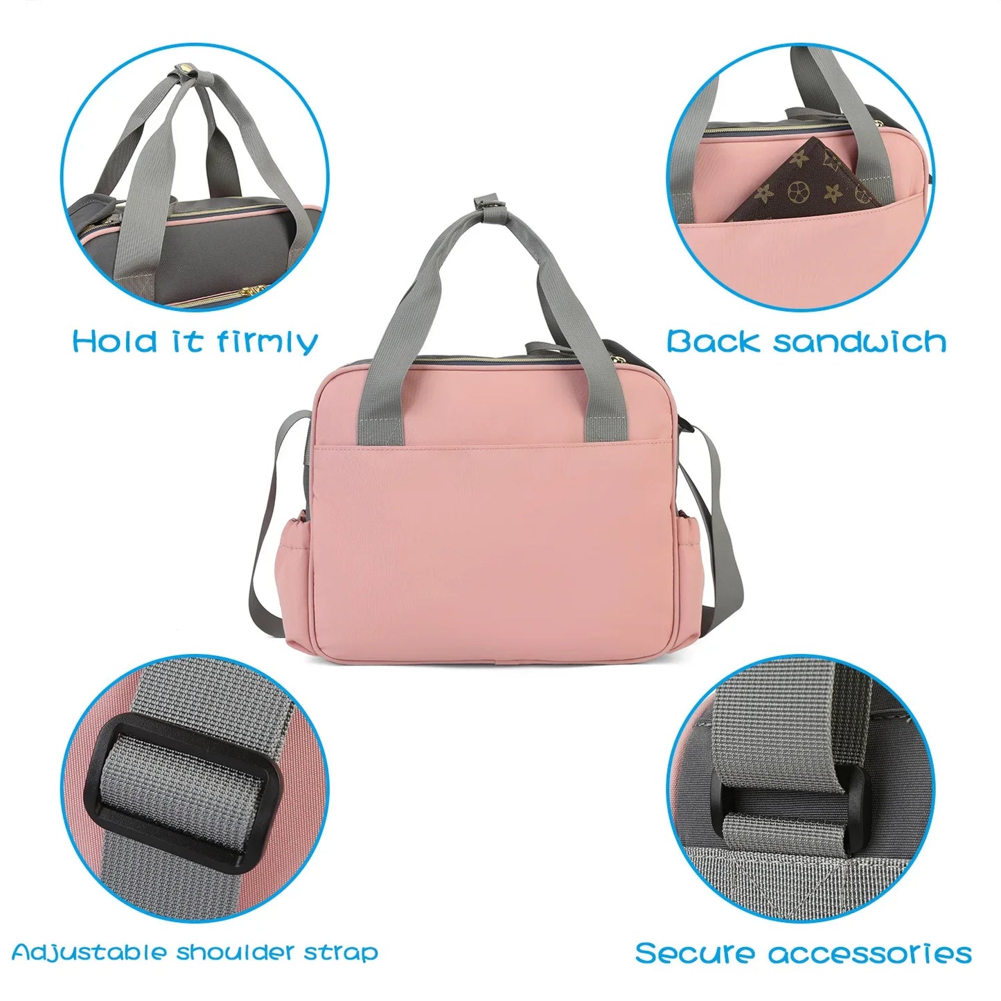 Large Capacity Organizer Waterproof Wide Opening Travel Messenger Crossbody Bag Mummy Baby Nappy Bag Mommy Diaper Bag For Babies