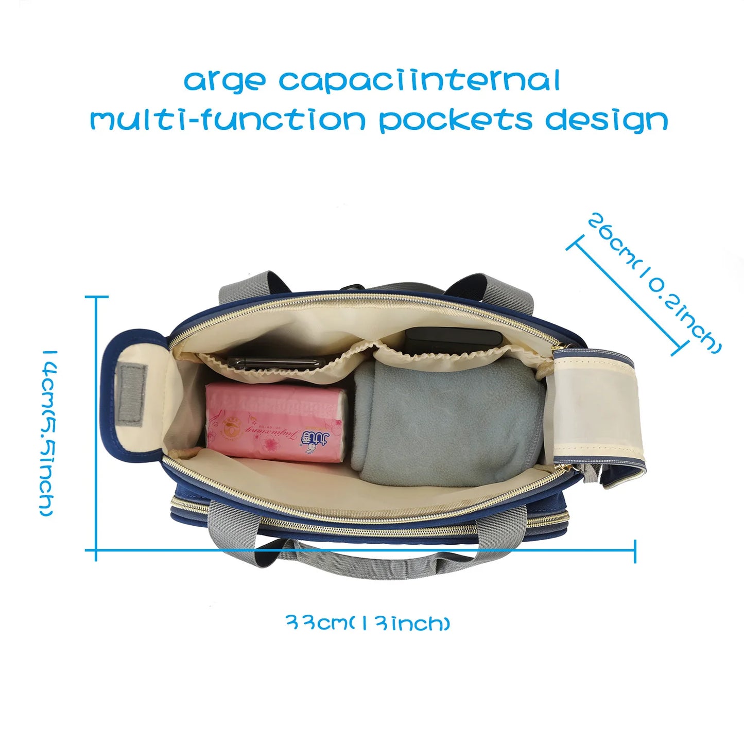 Large Capacity Organizer Waterproof Wide Opening Travel Messenger Crossbody Bag Mummy Baby Nappy Bag Mommy Diaper Bag For Babies