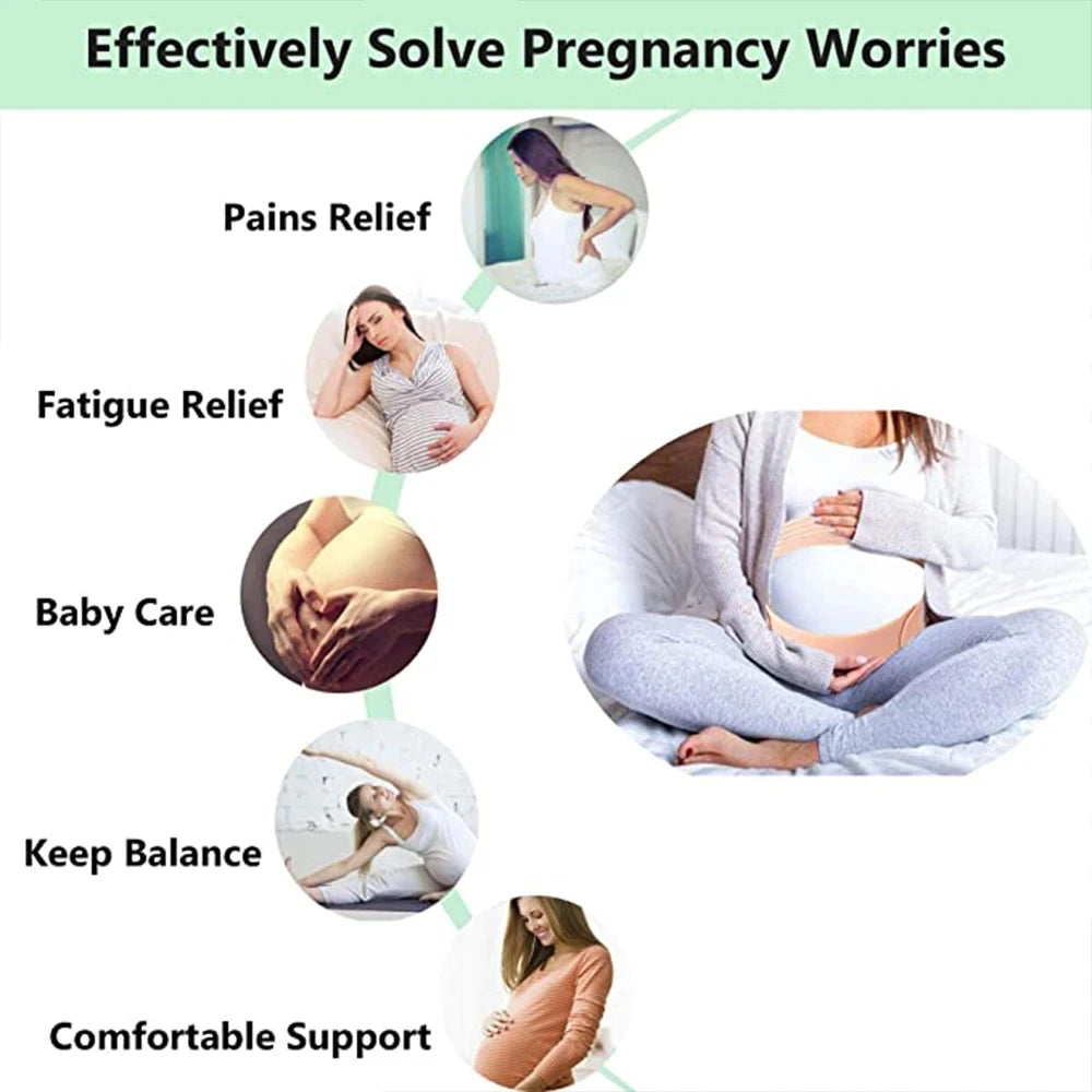 Pregnancy Belly Support Band, Adjustable Maternity Waist Belt for Back Pain Relief, Abdomen Brace Protector for Women Pregnancy