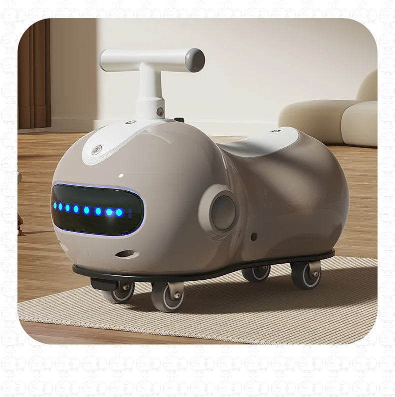 Baby Peanut Twist Car Infant Scooter Walker with Sound Light Silent Wheel Outdoor Ride on Toy Car Balance Training Birthday Gift