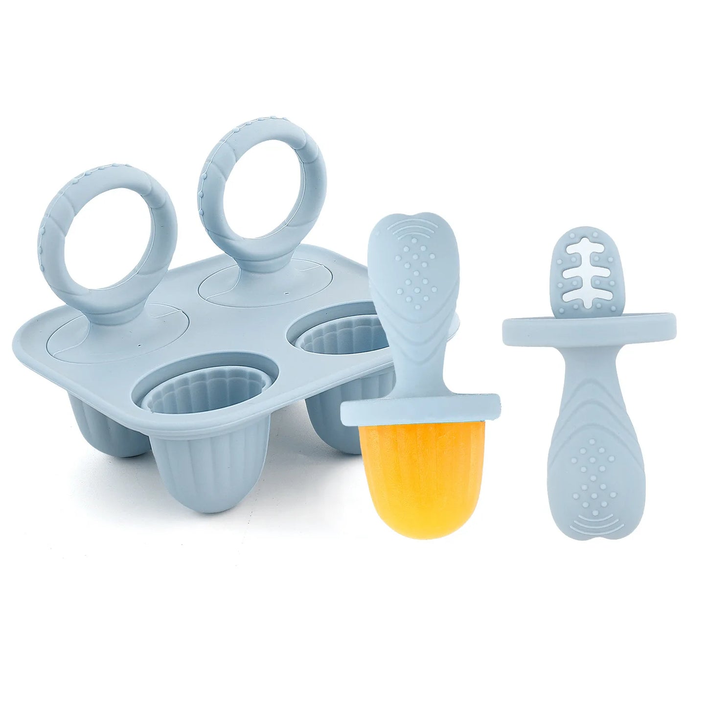 Baby Silicone Mold Set,Teething Teether,Perfect for Freezing Breast Milk, Formula & Smoothies - Essential Baby Feeding Accessory