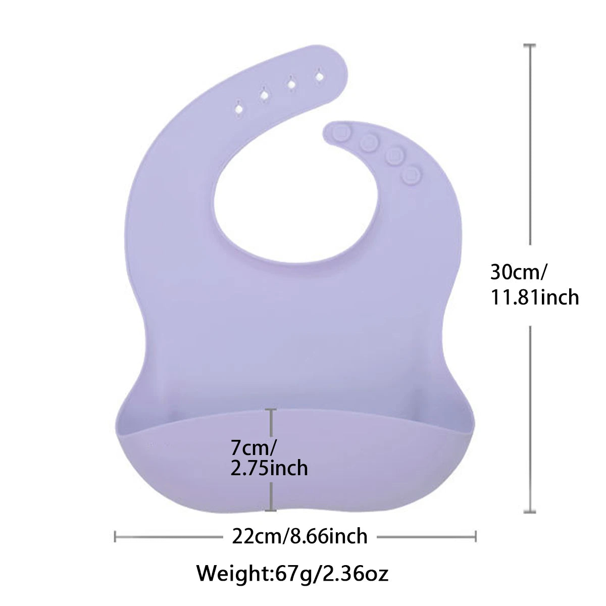 Baby Silicone Bib, Waterproof and Adjustable, Food-Grade Soft Silicone, Prevents Dirt and Drool during Feeding