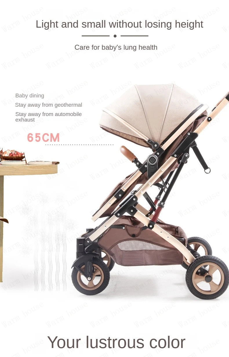 3 in 1 Baby Stroller with car seat,High Landscape Baby Carriage,Two-way Newborn Stroller Four-wheel  portable baby stroller