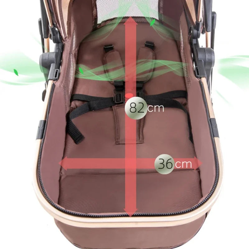3 in 1 Baby Stroller with car seat,High Landscape Baby Carriage,Two-way Newborn Stroller Four-wheel  portable baby stroller
