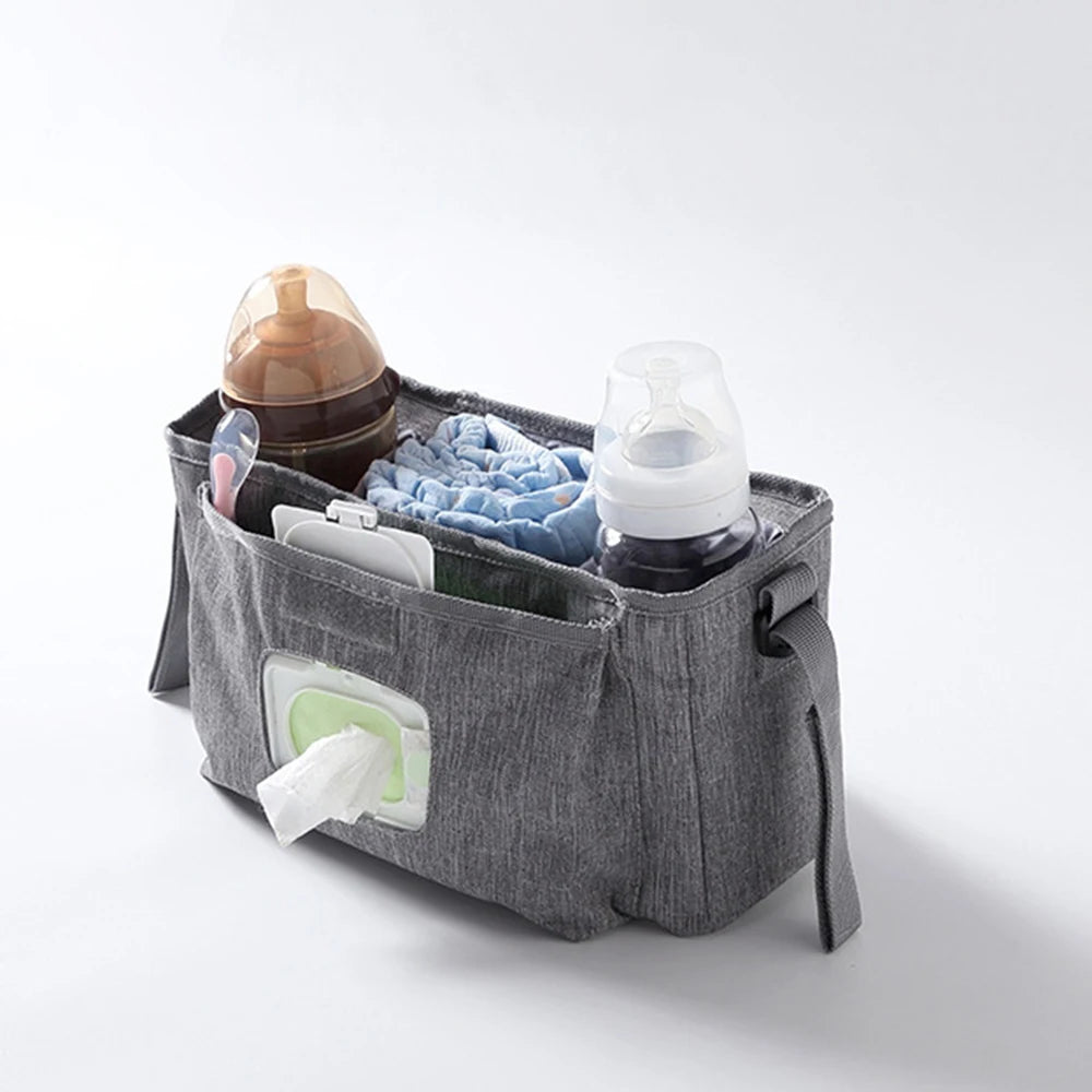 Multifunctional Baby Stroller Bag Large Capacity with Multiple Pockets Wet Wipe Hanging Bag Waterproof Baby Care
