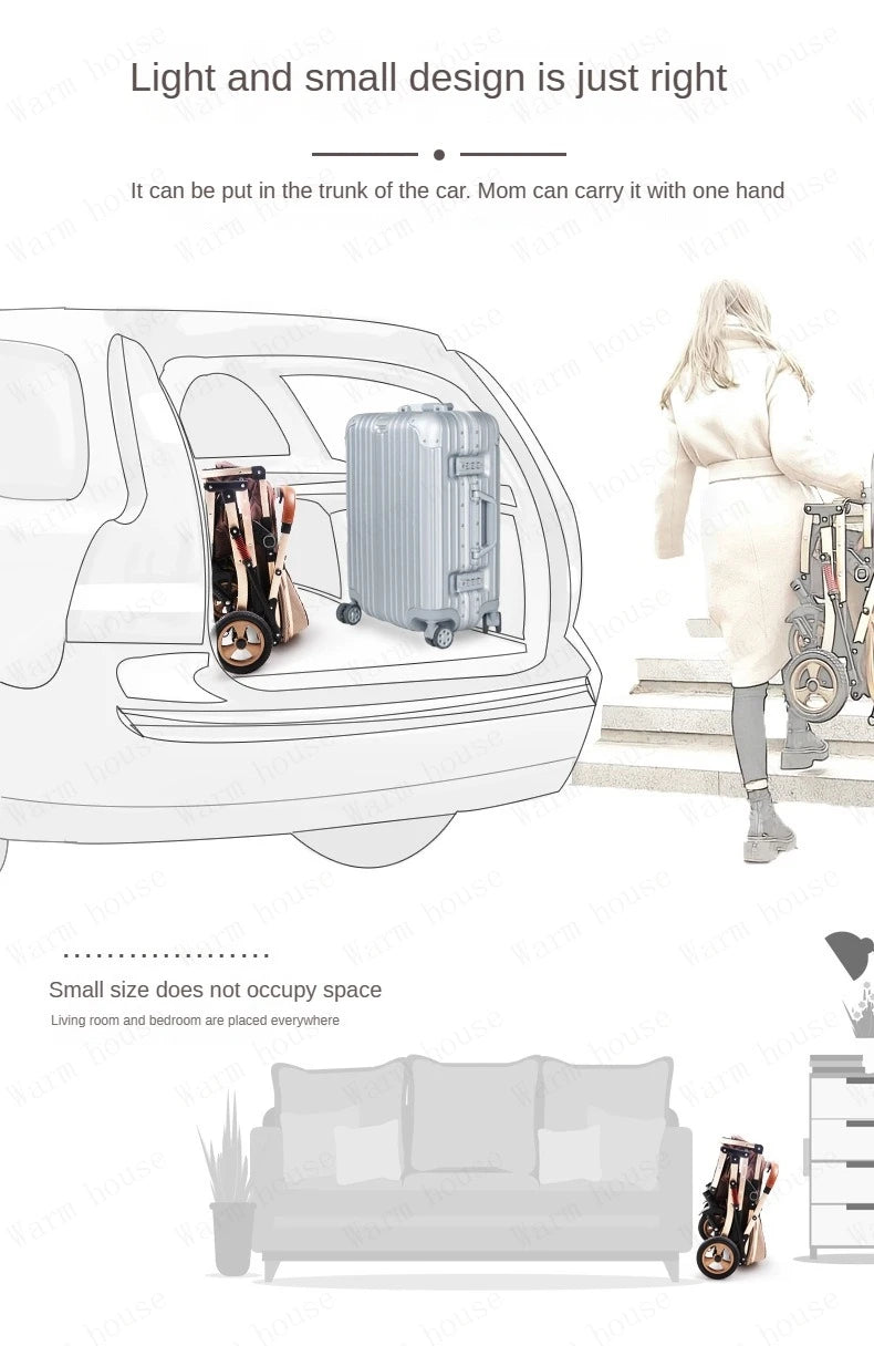 3 in 1 Baby Stroller with car seat,High Landscape Baby Carriage,Two-way Newborn Stroller Four-wheel  portable baby stroller