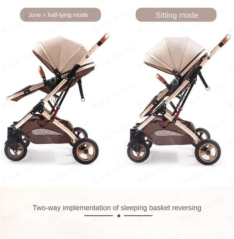 3 in 1 Baby Stroller with car seat,High Landscape Baby Carriage,Two-way Newborn Stroller Four-wheel  portable baby stroller