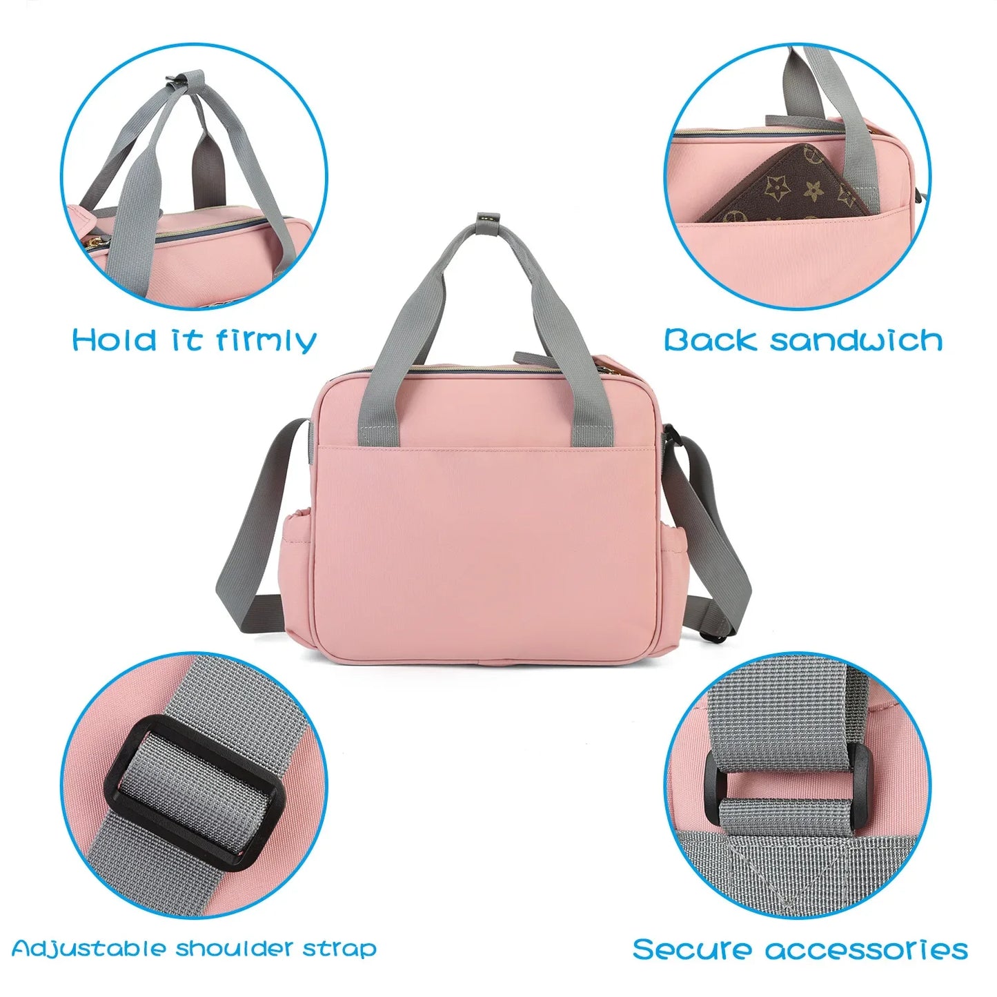Large Capacity Organizer Waterproof Wide Opening Travel Messenger Crossbody Bag Mummy Baby Nappy Bag Mommy Diaper Bag For Babies