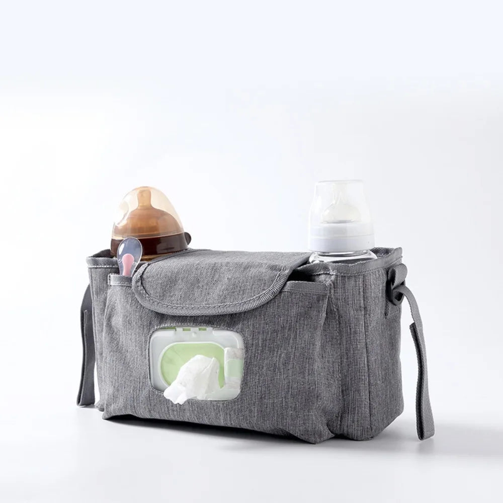 Multifunctional Baby Stroller Bag Large Capacity with Multiple Pockets Wet Wipe Hanging Bag Waterproof Baby Care