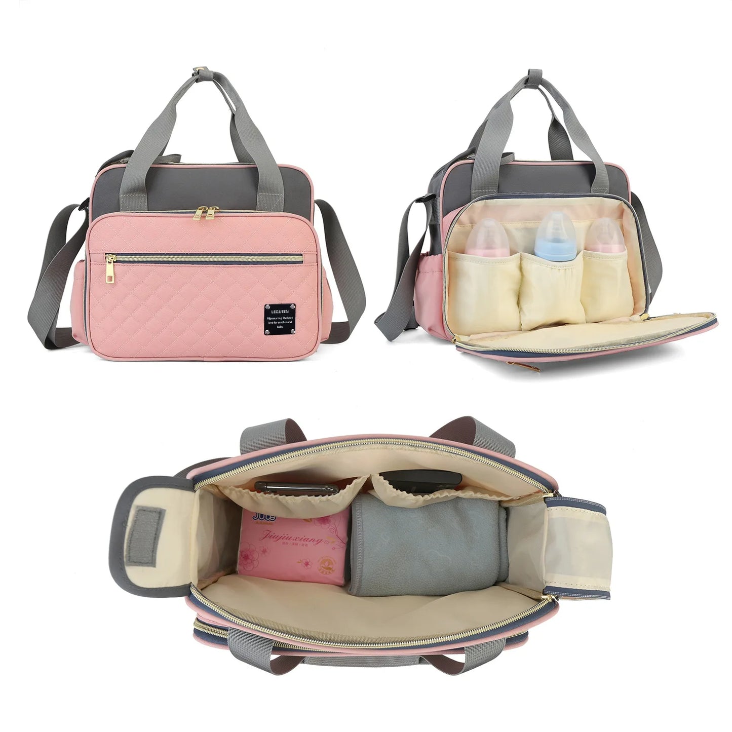 Large Capacity Organizer Waterproof Wide Opening Travel Messenger Crossbody Bag Mummy Baby Nappy Bag Mommy Diaper Bag For Babies