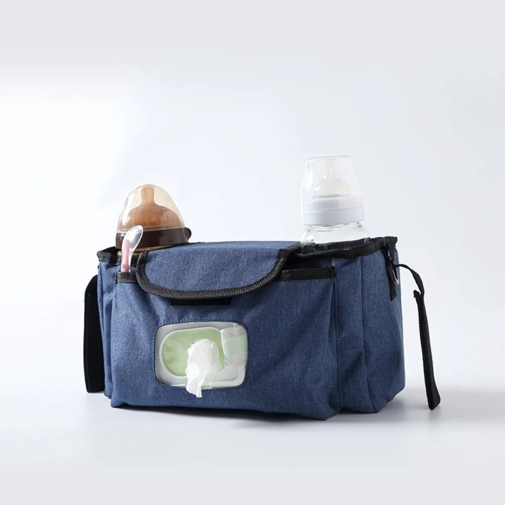 Multifunctional Baby Stroller Bag Large Capacity with Multiple Pockets Wet Wipe Hanging Bag Waterproof Baby Care