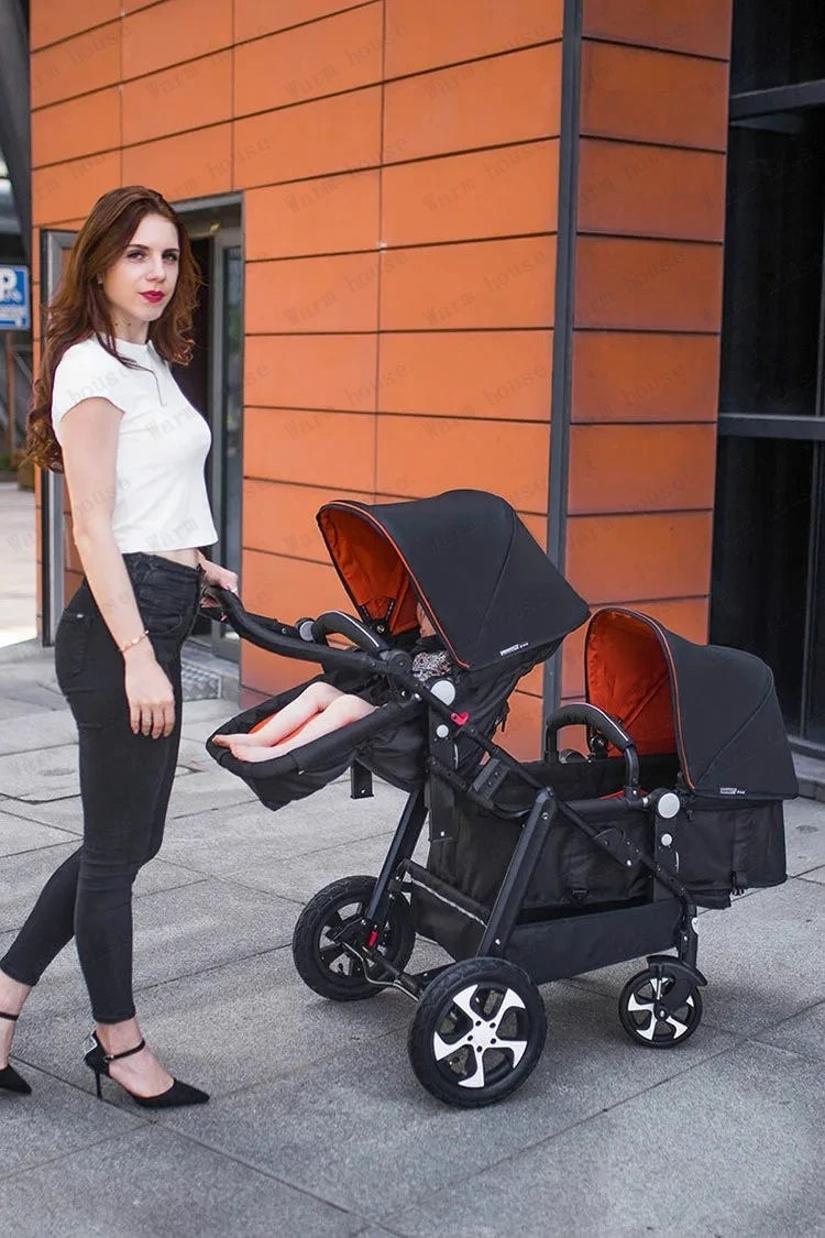 Lightweight Twin Baby Stroller Foldable Double Baby Stroller for Twins