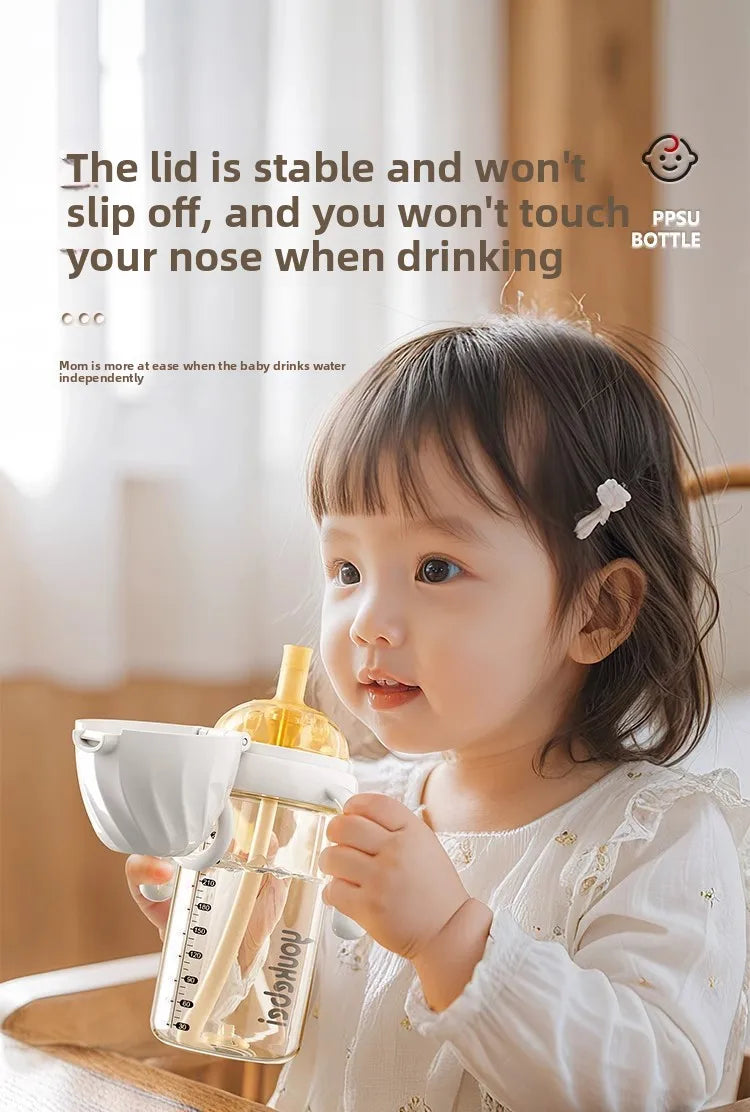 300ML PP Baby Milk Bottles Children with Gravity Ball Feeding Cup 1-4 Years Kids Water Cup Multifunctional Children Water Bottle