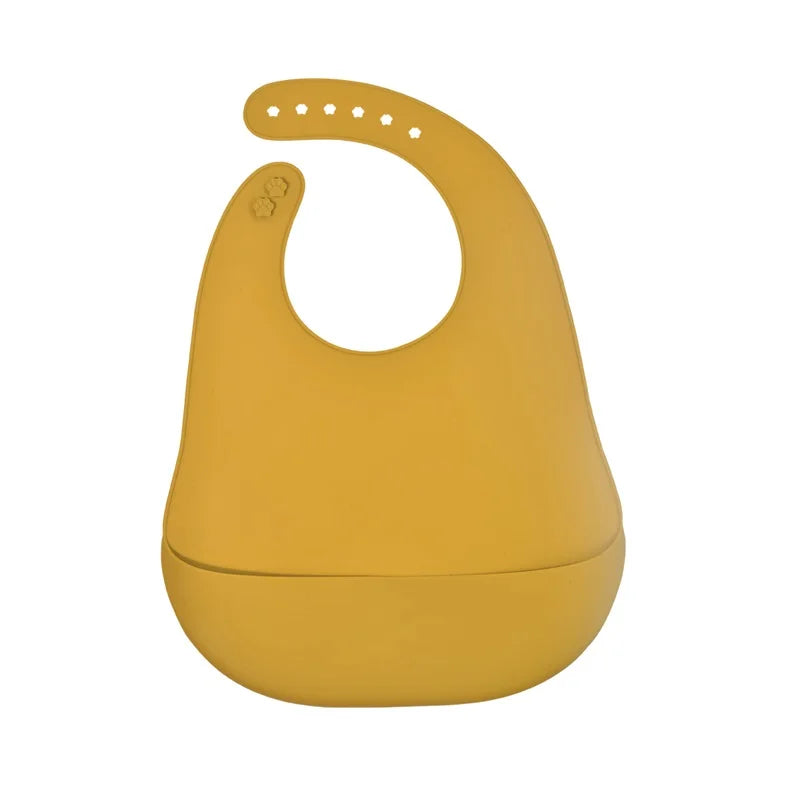 Baby Silicone Bib, Waterproof and Adjustable, Food-Grade Soft Silicone, Prevents Dirt and Drool during Feeding