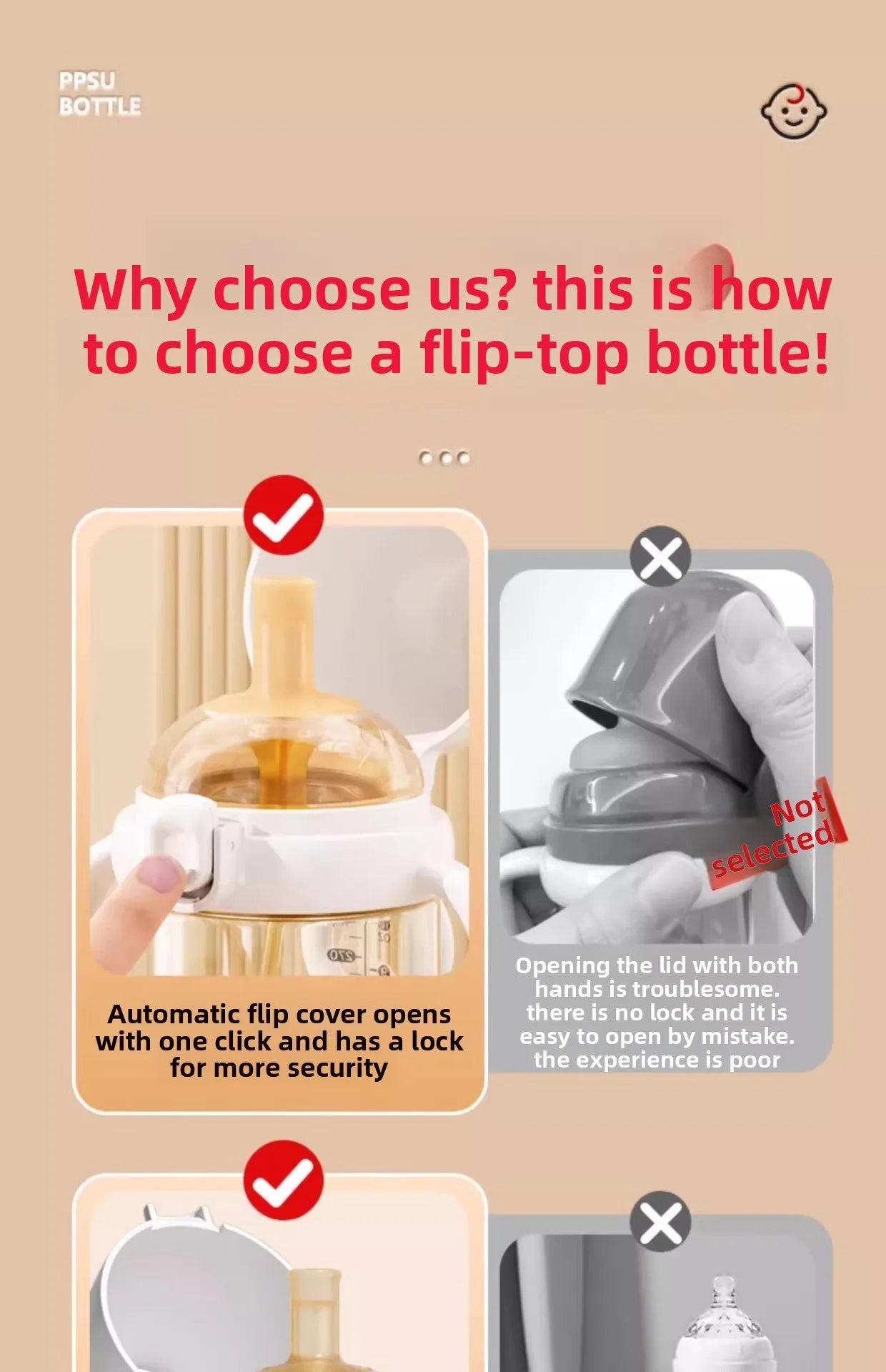 300ML PP Baby Milk Bottles Children with Gravity Ball Feeding Cup 1-4 Years Kids Water Cup Multifunctional Children Water Bottle