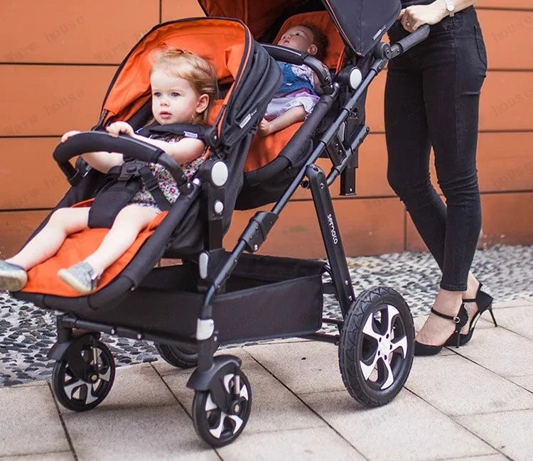 Lightweight Twin Baby Stroller Foldable Double Baby Stroller for Twins