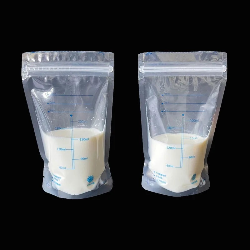 30Pcs 200ml Milk Freezer Bags Mother Milk Baby Food Breast Milk Bag BPA Free Baby Safe Feeding Bag Feeding Breast Pump Save Part