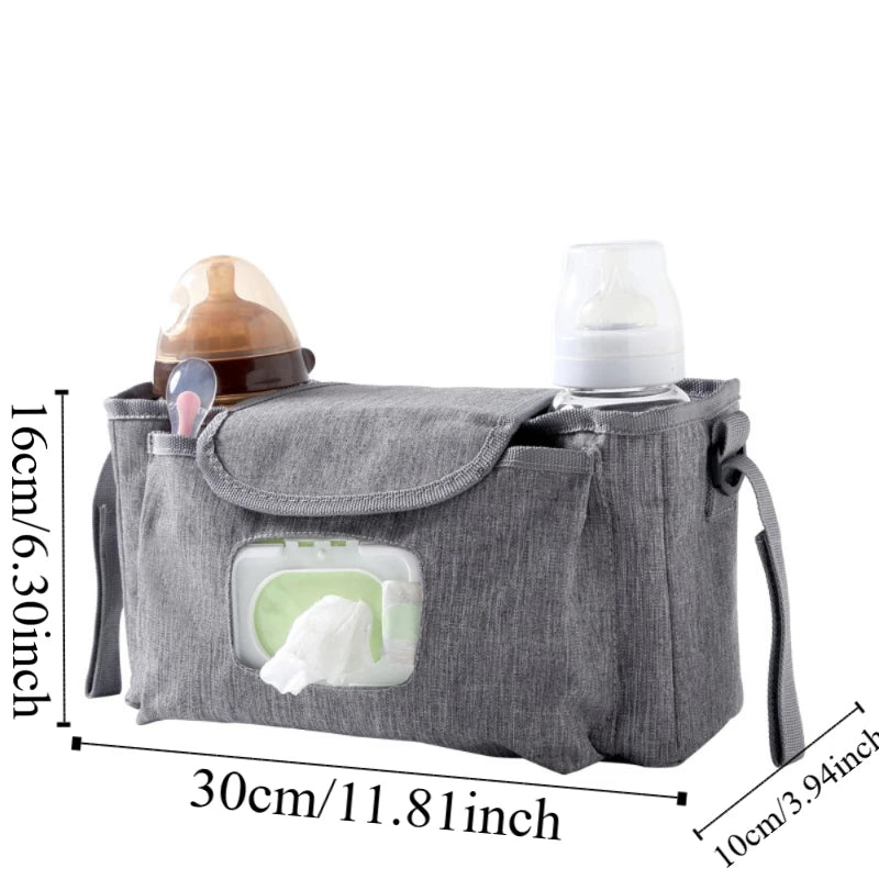 Multifunctional Baby Stroller Bag Large Capacity with Multiple Pockets Wet Wipe Hanging Bag Waterproof Baby Care