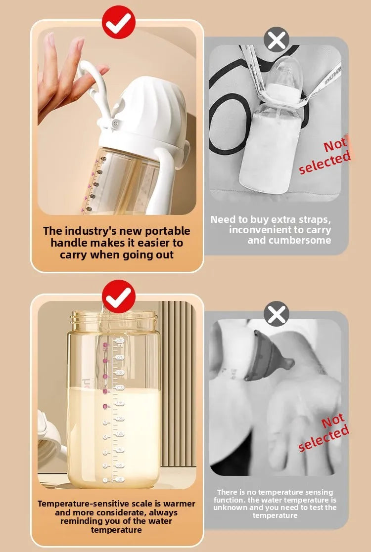 300ML PP Baby Milk Bottles Children with Gravity Ball Feeding Cup 1-4 Years Kids Water Cup Multifunctional Children Water Bottle