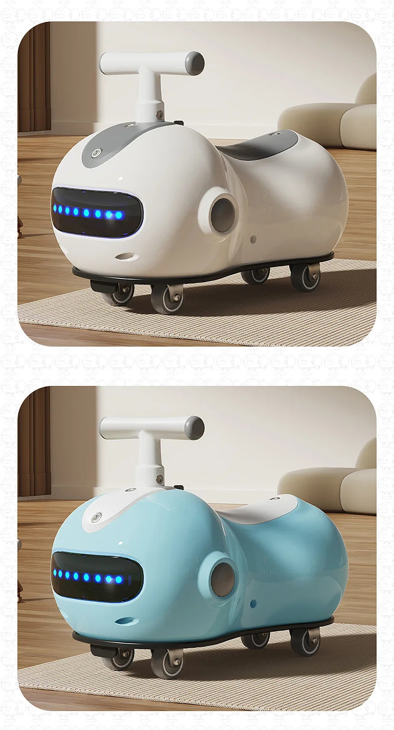 Baby Peanut Twist Car Infant Scooter Walker with Sound Light Silent Wheel Outdoor Ride on Toy Car Balance Training Birthday Gift