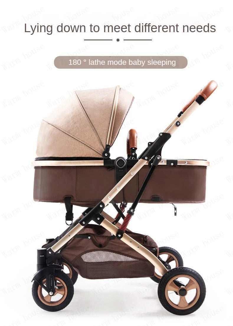 3 in 1 Baby Stroller with car seat,High Landscape Baby Carriage,Two-way Newborn Stroller Four-wheel  portable baby stroller
