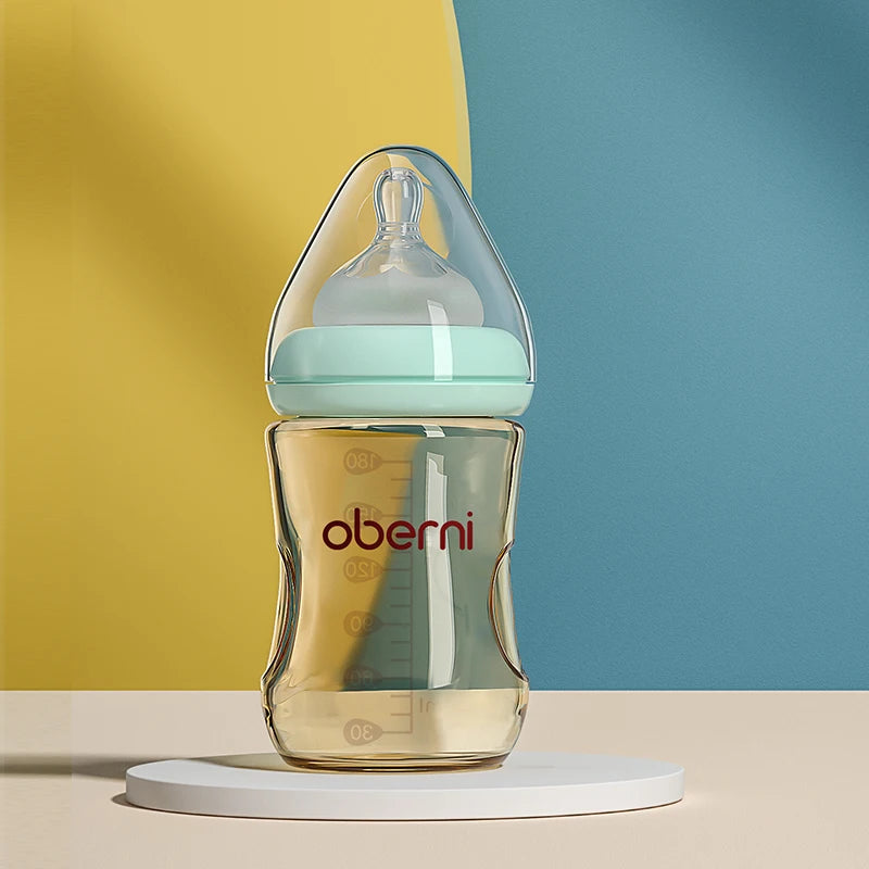 Oberni 150ml+180ml PPSU Imitated Breast Baby Milk Bottle set Anti bloating 0-6 Newborn Baby Bottle With Resistant to Falling