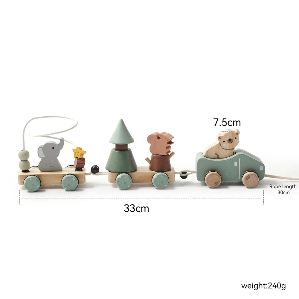 Wooden Train Birthday Toy  Montessori Toys Baby Educational Toys  Wooden Trolley  Baby Learning Toys  Number Of Wood Baby's Toys