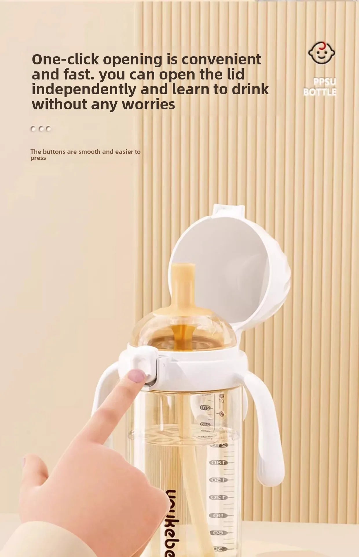300ML PP Baby Milk Bottles Children with Gravity Ball Feeding Cup 1-4 Years Kids Water Cup Multifunctional Children Water Bottle
