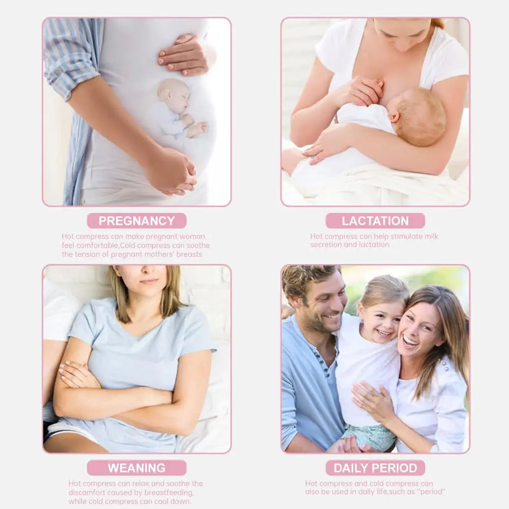 Breast Therapy Pad Hot Cold Breast Gel Bead Ice Packs Breast Cooling/Heat Pads Relief for Breastfeeding, Nursing Pain, Mastitis