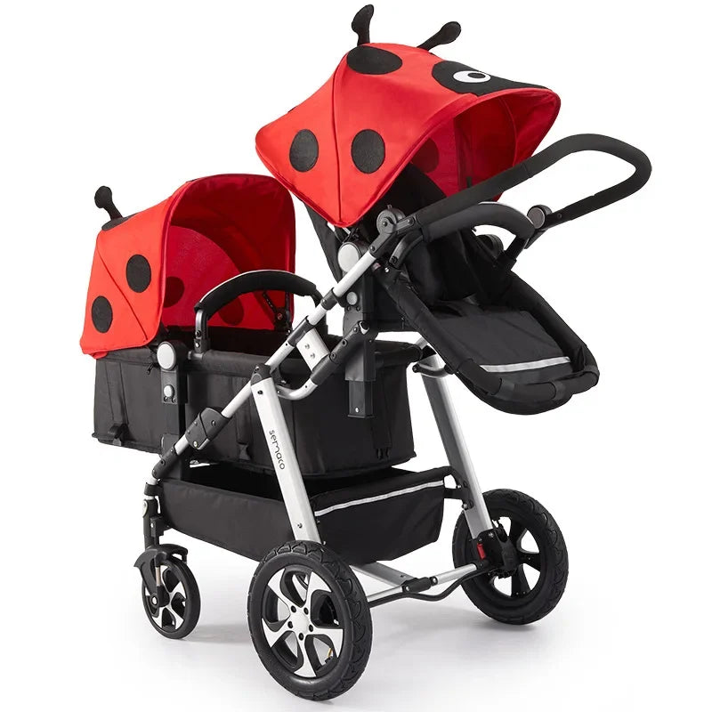 Lightweight Twin Baby Stroller Foldable Double Baby Stroller for Twins