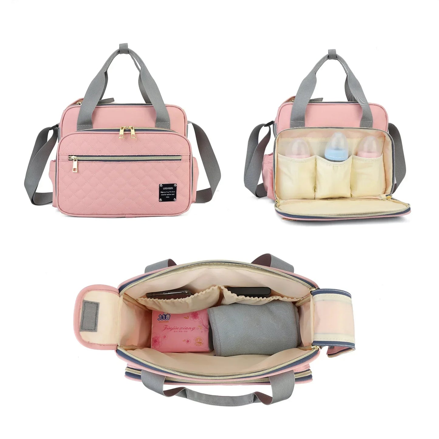 Large Capacity Organizer Waterproof Wide Opening Travel Messenger Crossbody Bag Mummy Baby Nappy Bag Mommy Diaper Bag For Babies