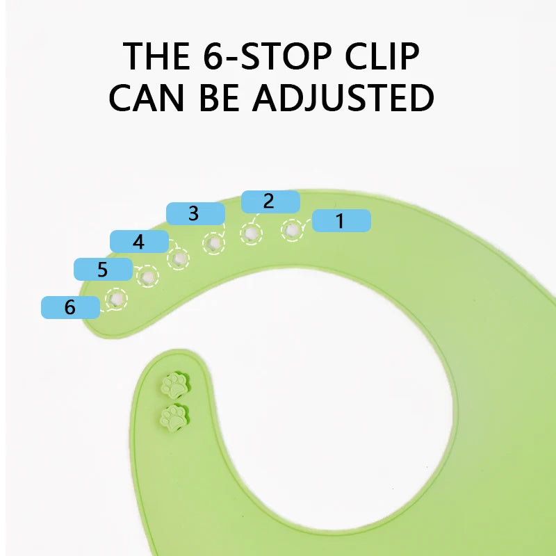 Baby Silicone Bib, Waterproof and Adjustable, Food-Grade Soft Silicone, Prevents Dirt and Drool during Feeding