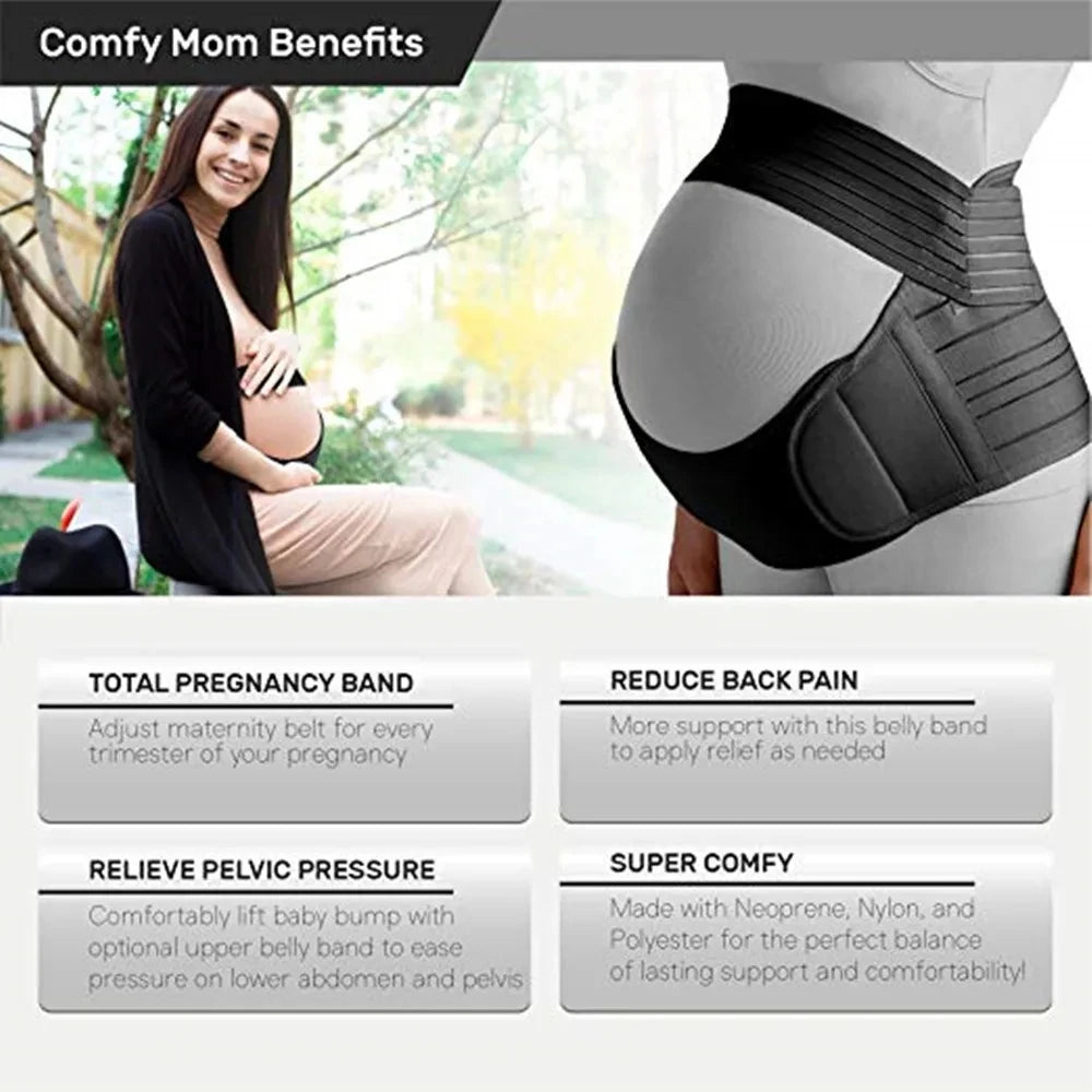 Pregnancy Belly Support Band, Adjustable Maternity Waist Belt for Back Pain Relief, Abdomen Brace Protector for Women Pregnancy