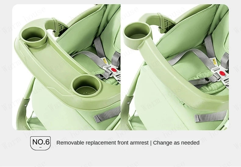 Bi-directional High Landscape Baby Stroller Can Sit or Lie Down Four Wheel Shock Absorber Stroller Lightweight Foldable Handcart