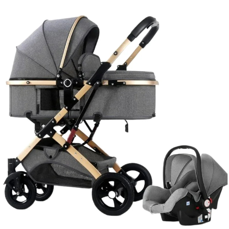 3 in 1 Baby Stroller with car seat,High Landscape Baby Carriage,Two-way Newborn Stroller Four-wheel  portable baby stroller