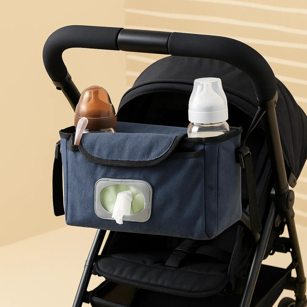 Multifunctional Baby Stroller Bag Large Capacity with Multiple Pockets Wet Wipe Hanging Bag Waterproof Baby Care