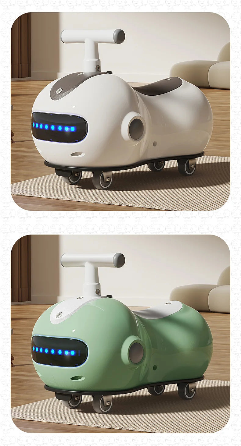 Baby Peanut Twist Car Infant Scooter Walker with Sound Light Silent Wheel Outdoor Ride on Toy Car Balance Training Birthday Gift