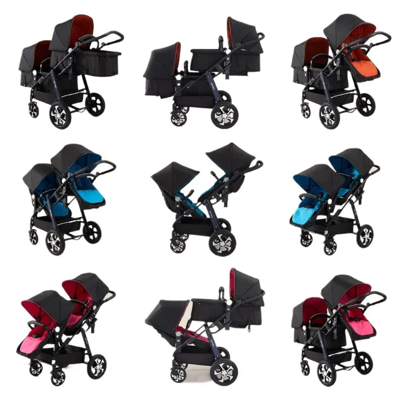 Lightweight Twin Baby Stroller Foldable Double Baby Stroller for Twins
