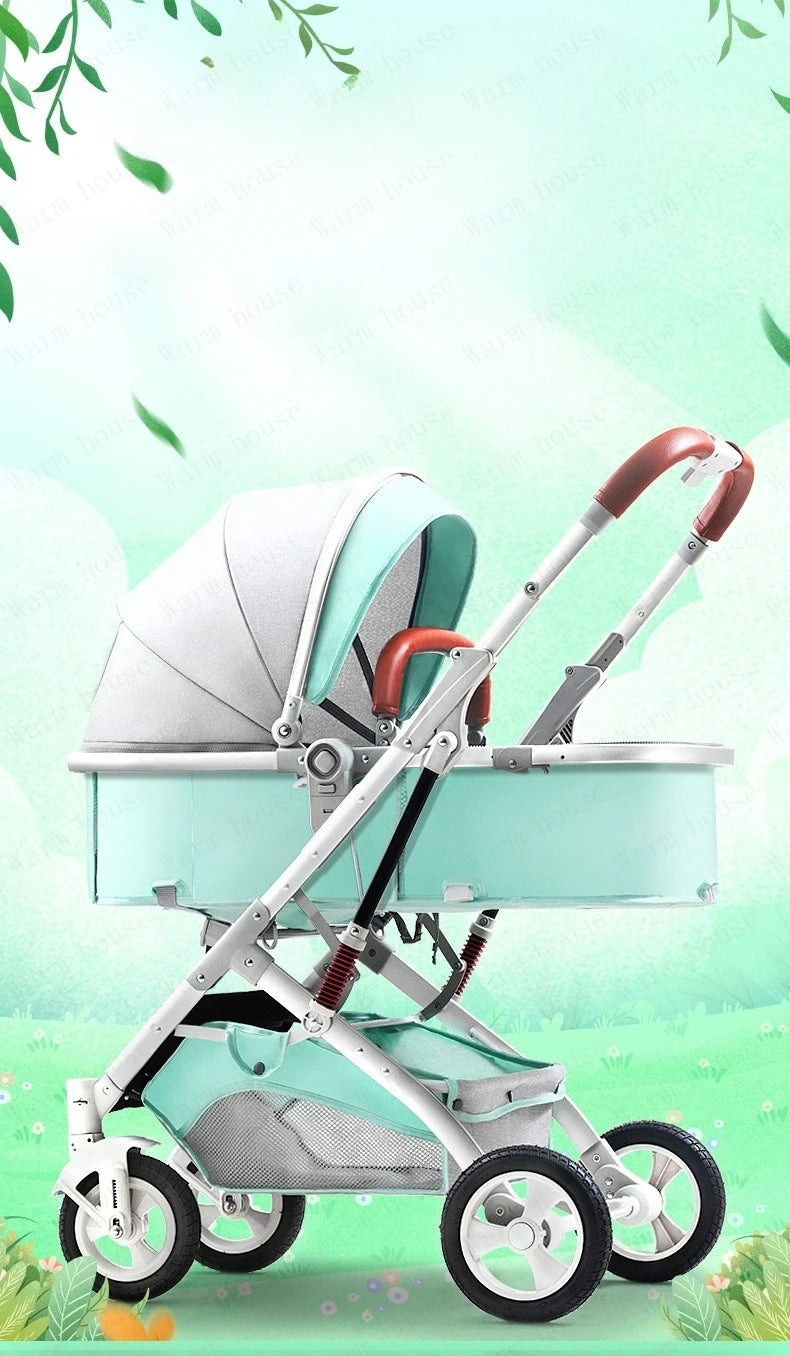 3 in 1 Baby Stroller with car seat,High Landscape Baby Carriage,Two-way Newborn Stroller Four-wheel  portable baby stroller